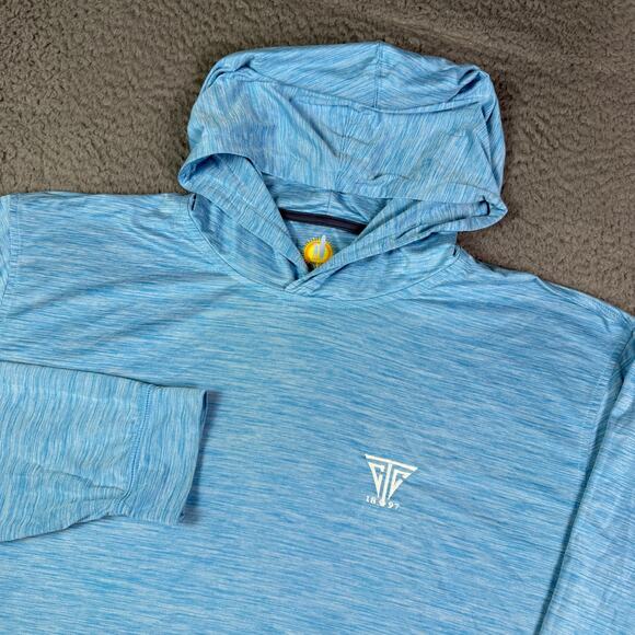 Johnnie O Talon Hoodie Mens XL Blue Biarritz Featherweight Performance Golf UPF - Picture 1 of 8